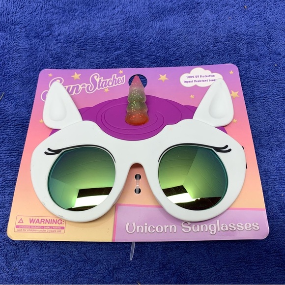Kids Unicorn  Shades Sunglasses Costume - 100% UV Protection - Impact Resistant - Picture 1 of 3
